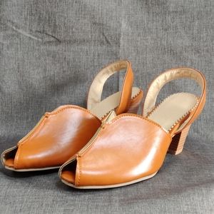 Vintage Plain Peep Toe Casual Date Sandals